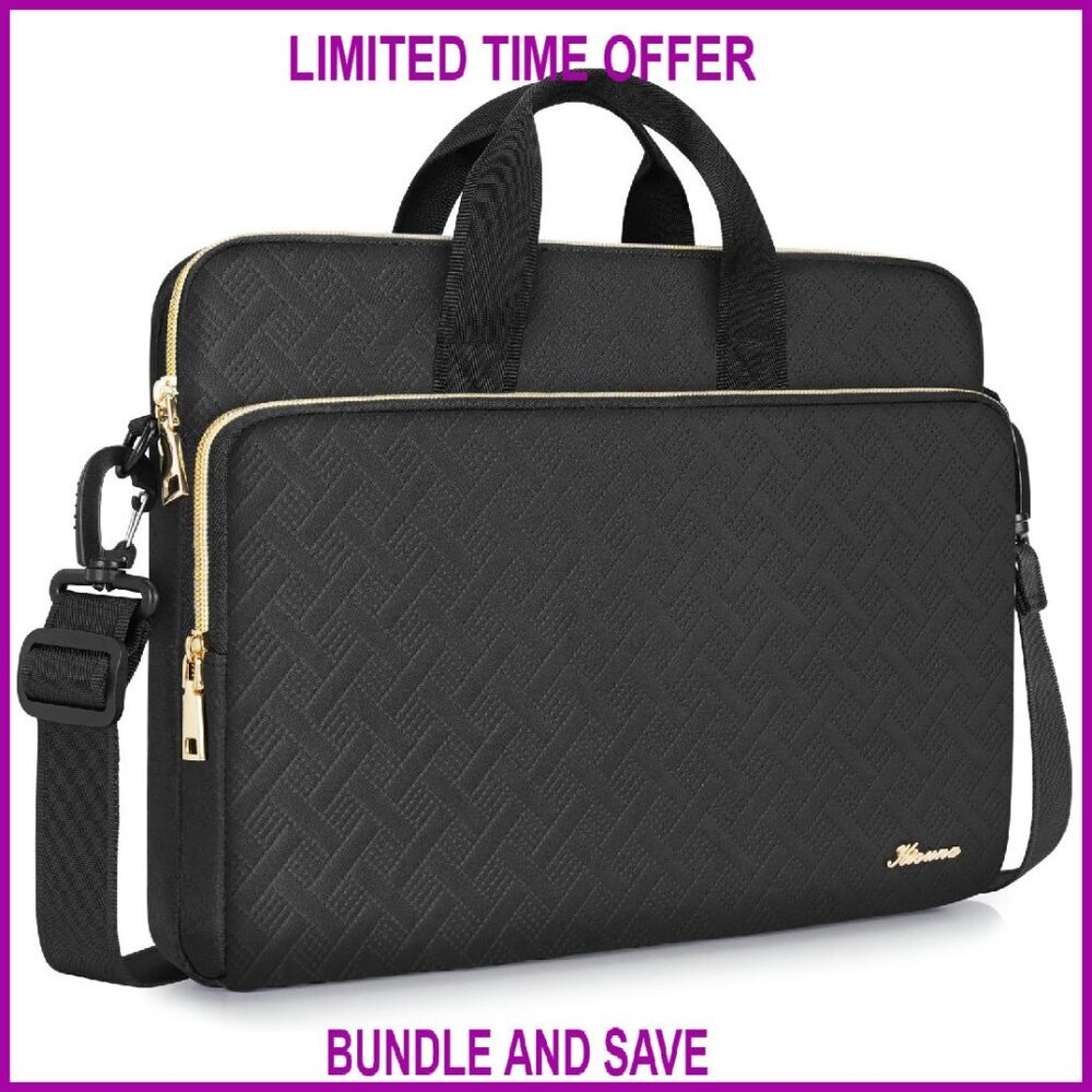 14 Inch Laptop Messenger Bag with Shoulder Strap & Front Pockets